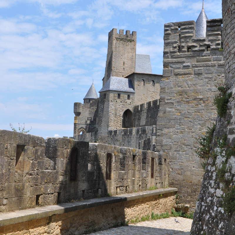La cité médiévale sur la randonnée de Carcassonne