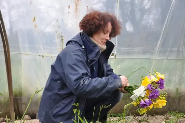 Cueillette des fleurs et composition des bouquets