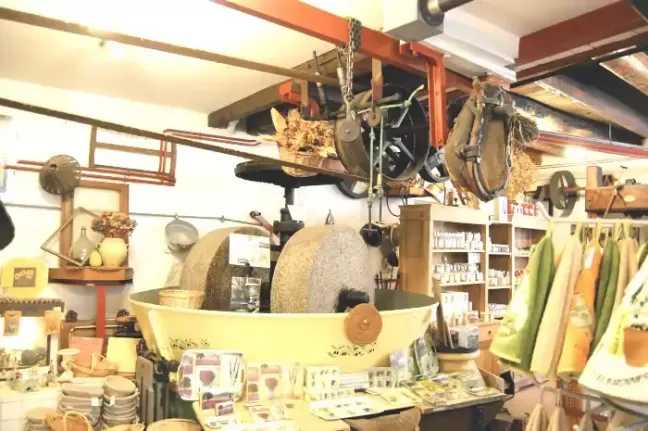 Meules en pierre de l'ancien moulin à huile