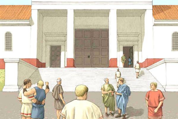 Représentation de Cassinomagus, les thermes gallo-romains de Chassenon